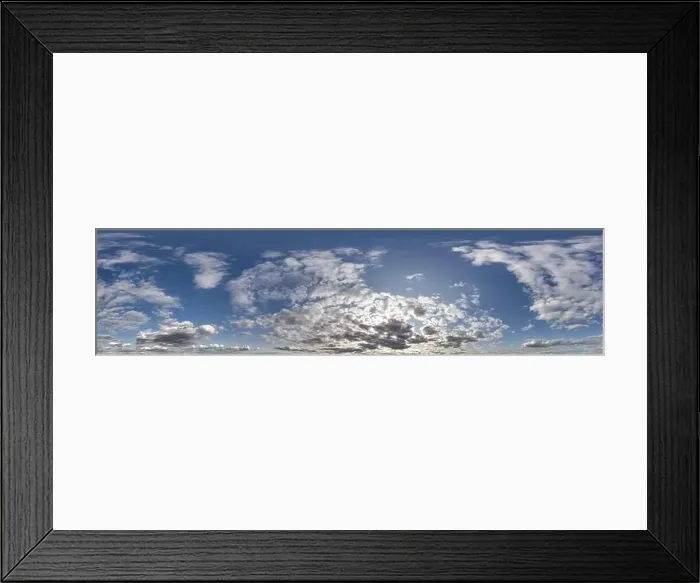 Framed Print : seamless cloudy blue sky hdri 360 panorama view with zenith Framed Print : seamless cloudy blue sky hdri 360 panorama view with zenith