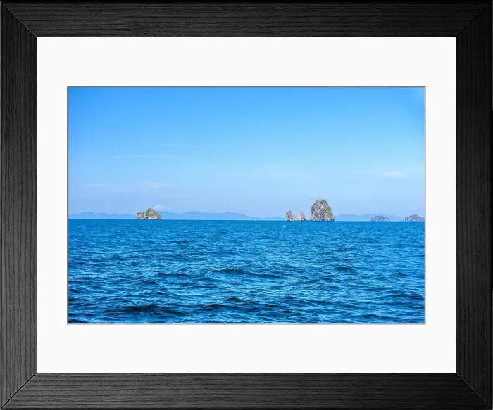Framed Print : Topical islands in open sea on a sunny day, Ao Nang, Mueang Krabi District, Krabi, Andaman Sea, Thailand Framed Print : Topical islands in open sea on a sunny day, Ao Nang, Mueang Krabi District, Krabi, Andaman Sea, Thailand