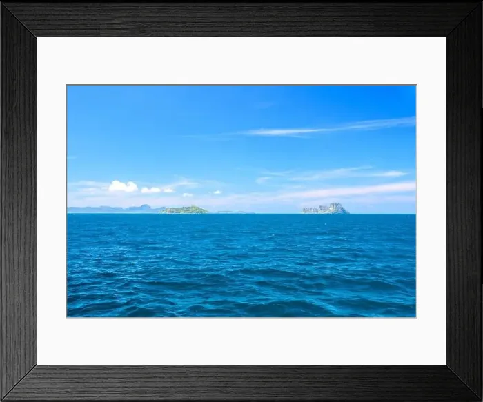 Framed Print : Topical islands in open sea on a sunny day, Ao Nang, Mueang Krabi District, Krabi, Andaman Sea, Thailand Framed Print : Topical islands in open sea on a sunny day, Ao Nang, Mueang Krabi District, Krabi, Andaman Sea, Thailand