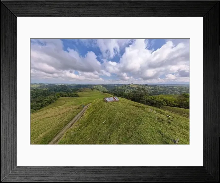 Framed Print : Aerial View of an Old Barn with Rusty Sheet Metal Roof near Filandia Framed Print : Aerial View of an Old Barn with Rusty Sheet Metal Roof near Filandia