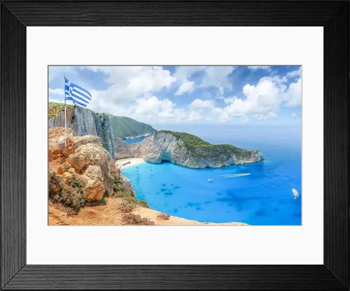 Framed Print : Landscape with Navagio beach, Zakynthos islands, Greece Framed Print : Landscape with Navagio beach, Zakynthos islands, Greece