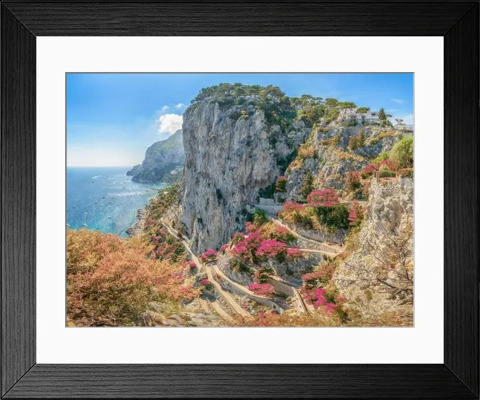Framed Print : Landscape with Marina Piccola in Capri Island, Tyrrhenian sea, Italy