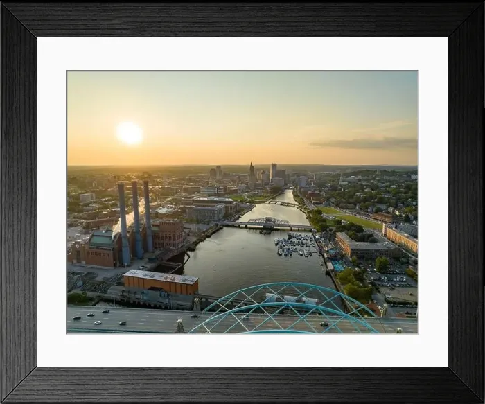 Framed Print : Late afternoon summer aerial image of the power plant located downtown Providence RI, USA Framed Print : Late afternoon summer aerial image of the power plant located downtown Providence RI, USA