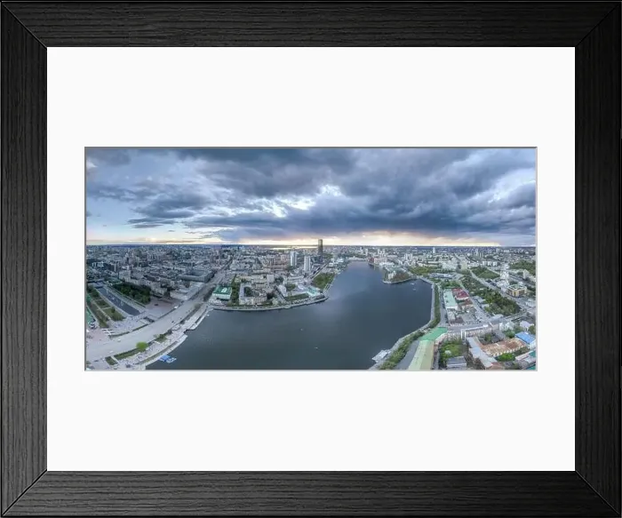Framed Print : Embankment of the central pond and musical fountain Framed Print : Embankment of the central pond and musical fountain