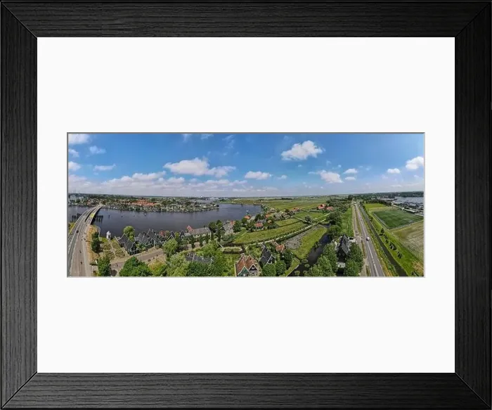 Framed Print : Drone view at the Windmills of Zaanse Schans near Amsterdam on Holland Framed Print : Drone view at the Windmills of Zaanse Schans near Amsterdam on Holland