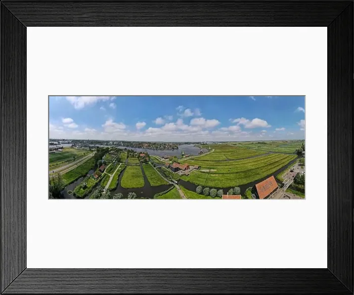 Framed Print : Drone view at the Windmills of Zaanse Schans near Amsterdam on Holland Framed Print : Drone view at the Windmills of Zaanse Schans near Amsterdam on Holland