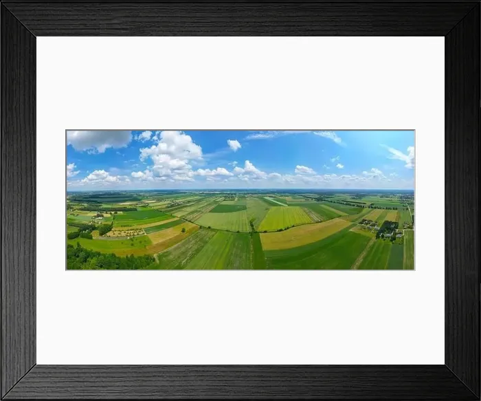 Framed Print : Abstract geometric shapes of agricultural parcels of different crops in yellow and green colors Framed Print : Abstract geometric shapes of agricultural parcels of different crops in yellow and green colors