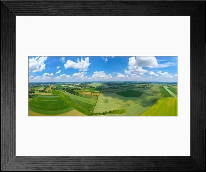 Framed Print : Abstract geometric shapes of agricultural parcels of different crops in yellow and green colors Framed Print : Abstract geometric shapes of agricultural parcels of different crops in yellow and green colors