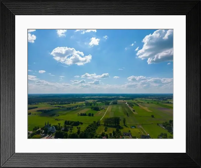 Framed Print : Abstract geometric shapes of agricultural parcels of different crops in yellow and green colors Framed Print : Abstract geometric shapes of agricultural parcels of different crops in yellow and green colors