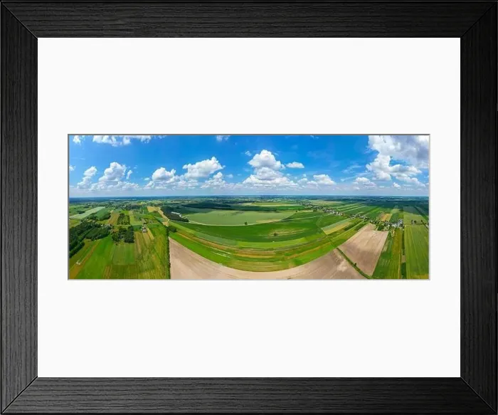 Framed Print : Abstract geometric shapes of agricultural parcels of different crops in yellow and green colors Framed Print : Abstract geometric shapes of agricultural parcels of different crops in yellow and green colors