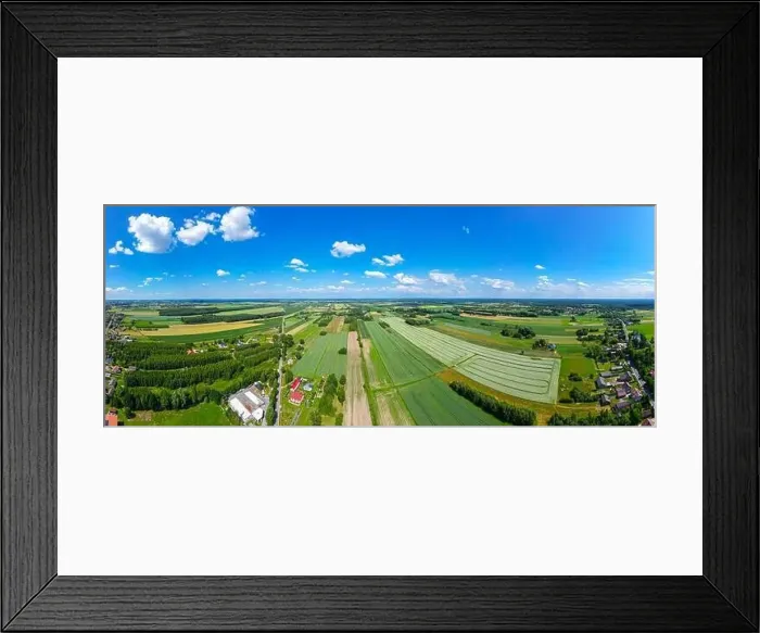 Framed Print : Abstract geometric shapes of agricultural parcels of different crops in yellow and green colors Framed Print : Abstract geometric shapes of agricultural parcels of different crops in yellow and green colors