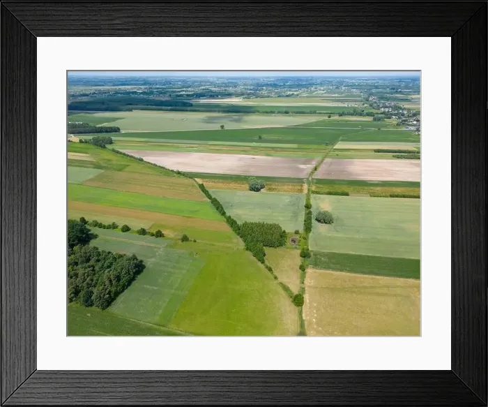Framed Print : Abstract geometric shapes of agricultural parcels of different crops in yellow and green colors Framed Print : Abstract geometric shapes of agricultural parcels of different crops in yellow and green colors
