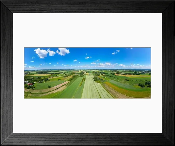 Framed Print : Abstract geometric shapes of agricultural parcels of different crops in yellow and green colors Framed Print : Abstract geometric shapes of agricultural parcels of different crops in yellow and green colors