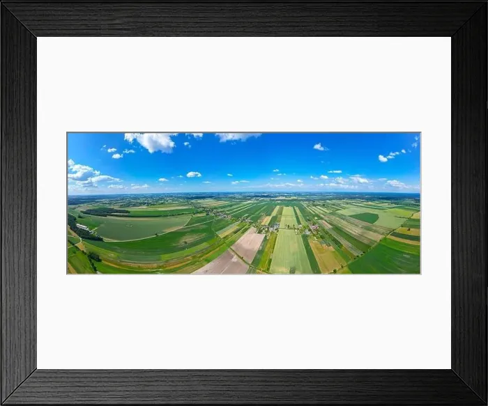 Framed Print : Abstract geometric shapes of agricultural parcels of different crops in yellow and green colors Framed Print : Abstract geometric shapes of agricultural parcels of different crops in yellow and green colors