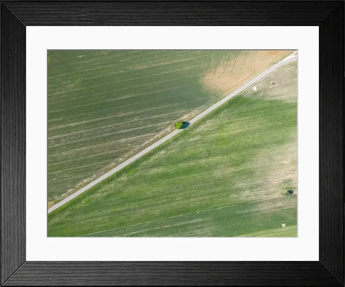 Framed Print : Abstract geometric shapes of agricultural parcels of different crops in yellow and green colors Framed Print : Abstract geometric shapes of agricultural parcels of different crops in yellow and green colors