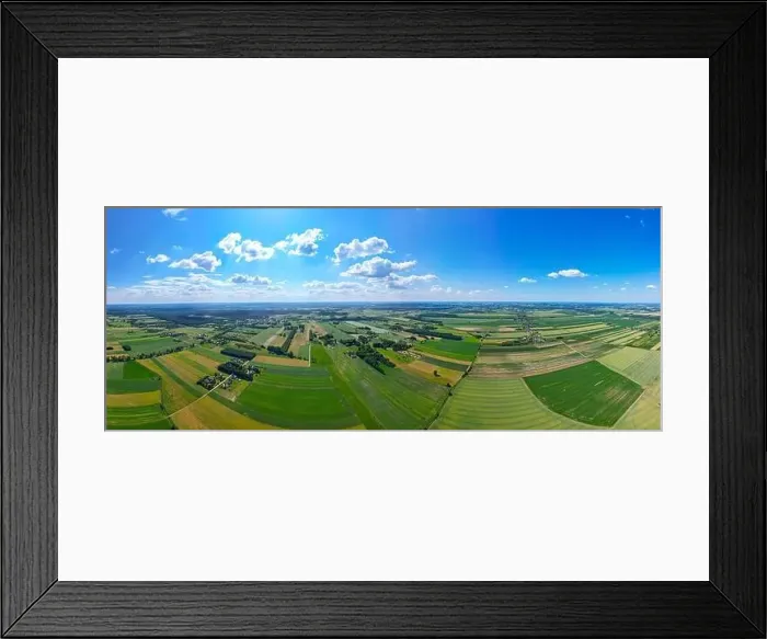 Framed Print : Abstract geometric shapes of agricultural parcels of different crops in yellow and green colors Framed Print : Abstract geometric shapes of agricultural parcels of different crops in yellow and green colors