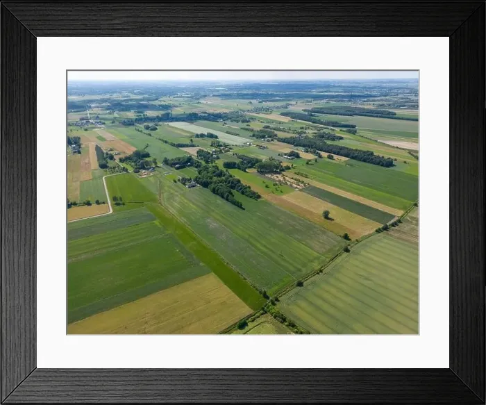 Framed Print : Abstract geometric shapes of agricultural parcels of different crops in yellow and green colors Framed Print : Abstract geometric shapes of agricultural parcels of different crops in yellow and green colors