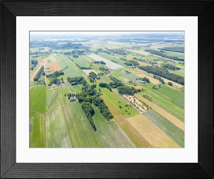 Framed Print : Abstract geometric shapes of agricultural parcels of different crops in yellow and green colors Framed Print : Abstract geometric shapes of agricultural parcels of different crops in yellow and green colors