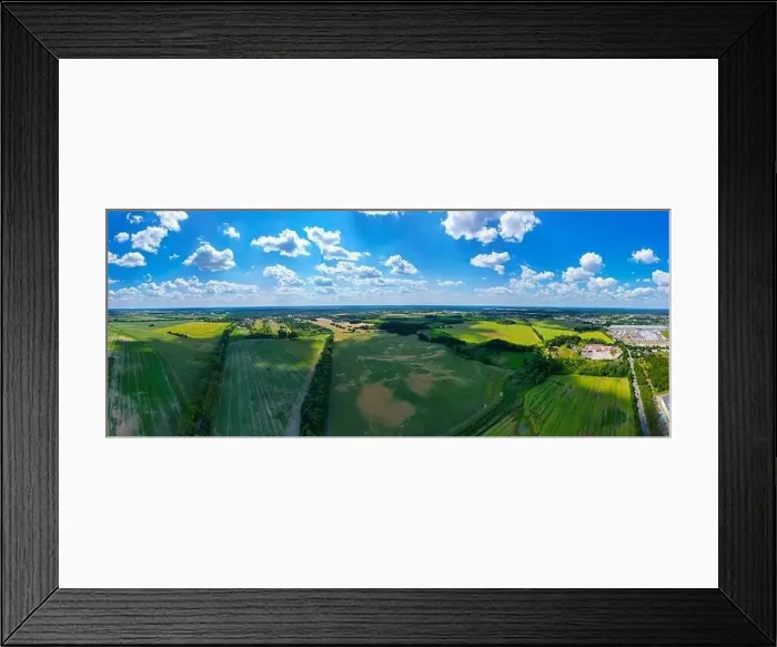Framed Print : Abstract geometric shapes of agricultural parcels of different crops in yellow and green colors Framed Print : Abstract geometric shapes of agricultural parcels of different crops in yellow and green colors