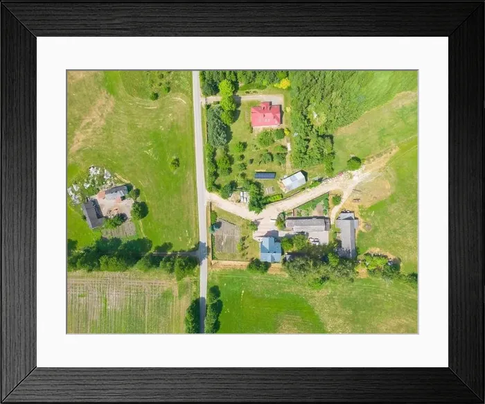 Framed Print : Abstract geometric shapes of agricultural parcels of different crops in yellow and green colors Framed Print : Abstract geometric shapes of agricultural parcels of different crops in yellow and green colors