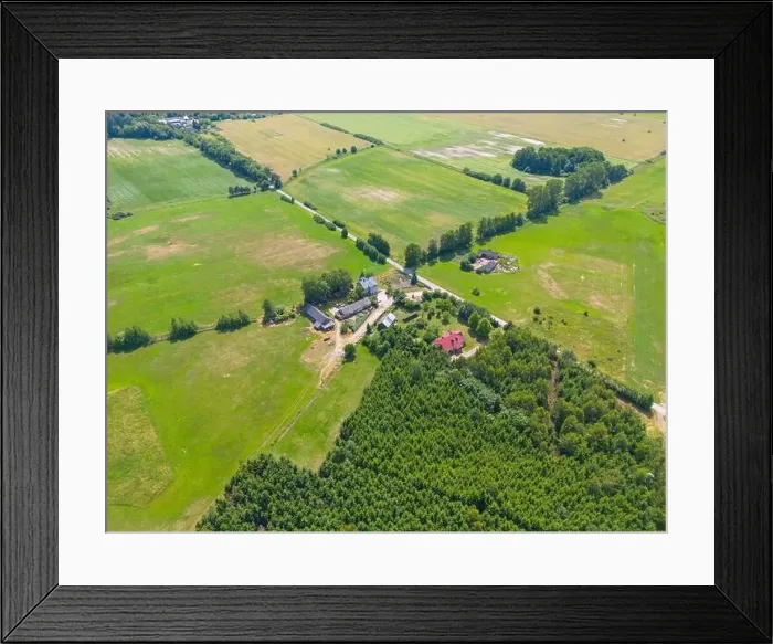 Framed Print : Abstract geometric shapes of agricultural parcels of different crops in yellow and green colors Framed Print : Abstract geometric shapes of agricultural parcels of different crops in yellow and green colors