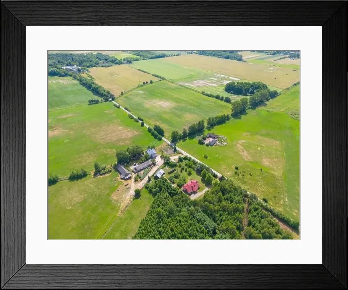 Framed Print : Abstract geometric shapes of agricultural parcels of different crops in yellow and green colors Framed Print : Abstract geometric shapes of agricultural parcels of different crops in yellow and green colors