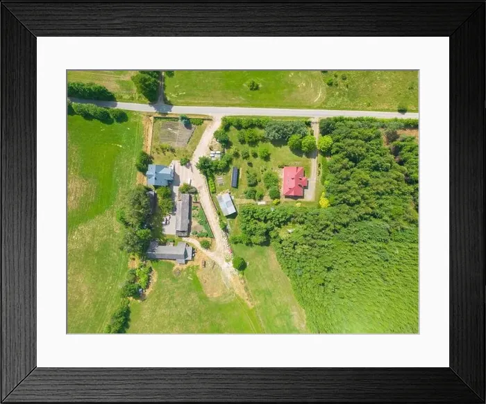 Framed Print : Abstract geometric shapes of agricultural parcels of different crops in yellow and green colors Framed Print : Abstract geometric shapes of agricultural parcels of different crops in yellow and green colors