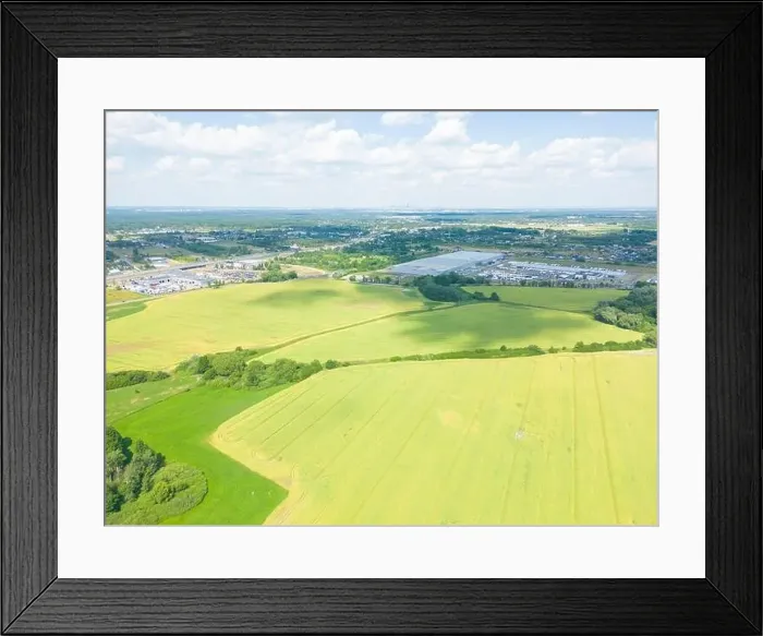 Framed Print : Abstract geometric shapes of agricultural parcels of different crops in yellow and green colors Framed Print : Abstract geometric shapes of agricultural parcels of different crops in yellow and green colors