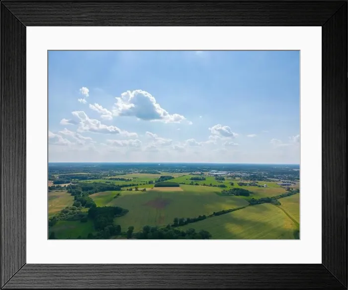 Framed Print : Abstract geometric shapes of agricultural parcels of different crops in yellow and green colors Framed Print : Abstract geometric shapes of agricultural parcels of different crops in yellow and green colors