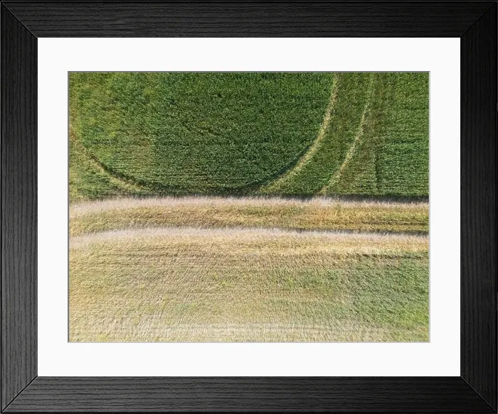 Framed Print : Vertical stripes of agricultural parcels of different crops. Aerial view shoot from drone directly above field Framed Print : Vertical stripes of agricultural parcels of different crops. Aerial view shoot from drone directly above field