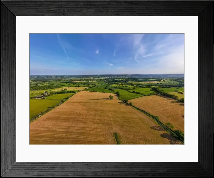 Framed Print : Beautiful view footage taken above The Yorkshire with a drone