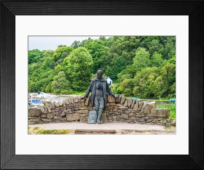 Framed Print : Tom Weir Statue, Balmaha, Loch Lomond, Scotland, UK Framed Print : Tom Weir Statue, Balmaha, Loch Lomond, Scotland, UK