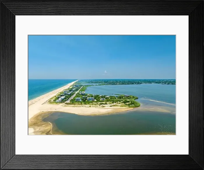 Framed Print : aerial view of flying point beach and points west Framed Print : aerial view of flying point beach and points west