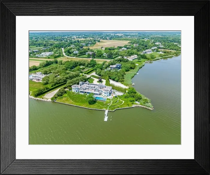 Framed Print : aerial view of 475 rose hill road, water mill, ny Framed Print : aerial view of 475 rose hill road, water mill, ny