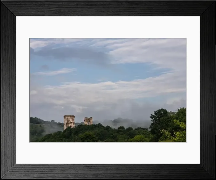 Framed Print : castle ruins on the background of the landscape of Ukraine Nyrkiv