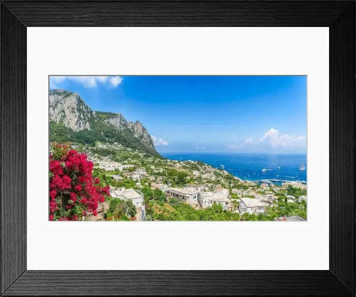 Framed Print : Landscape with Marina Grande in Capri Island, Tyrrhenian sea, Italy Framed Print : Landscape with Marina Grande in Capri Island, Tyrrhenian sea, Italy