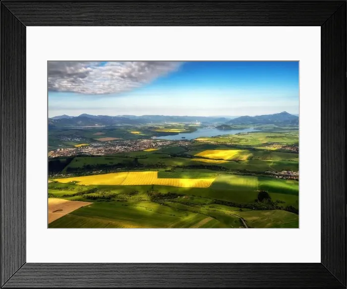 Framed Print : Beautiful country landscape with green Framed Print : Beautiful country landscape with green