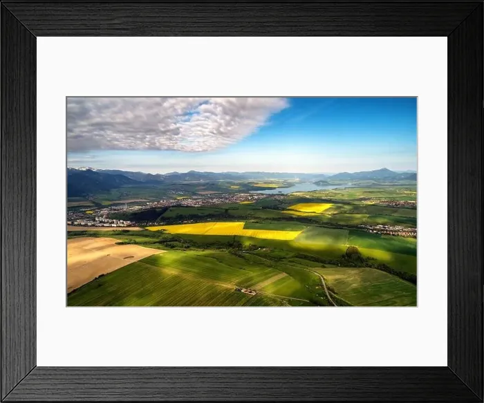 Framed Print : Beautiful country landscape with green Framed Print : Beautiful country landscape with green