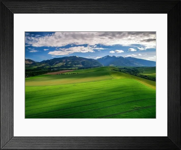 Framed Print : Beautiful view of Western Tatras mountains in Slovakia. peak Baranec at background. Aerial drone photography Framed Print : Beautiful view of Western Tatras mountains in Slovakia. peak Baranec at background. Aerial drone photography