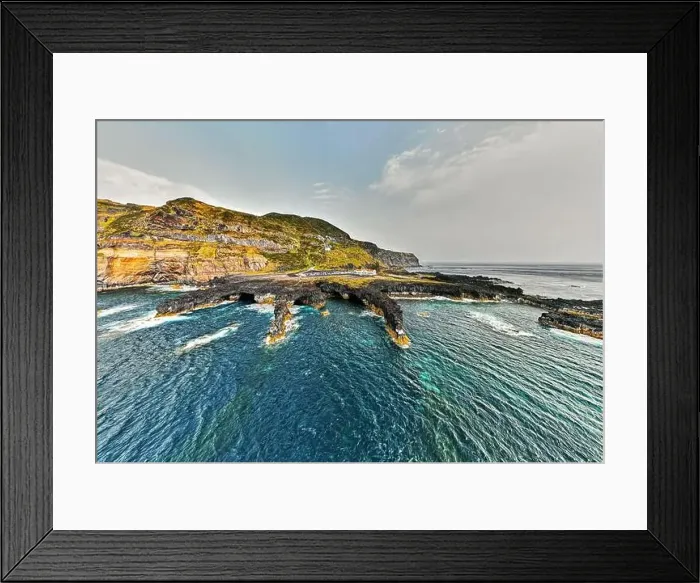 Framed Print : Aerial shot, drone point of view picturesque nature of Azores Framed Print : Aerial shot, drone point of view picturesque nature of Azores