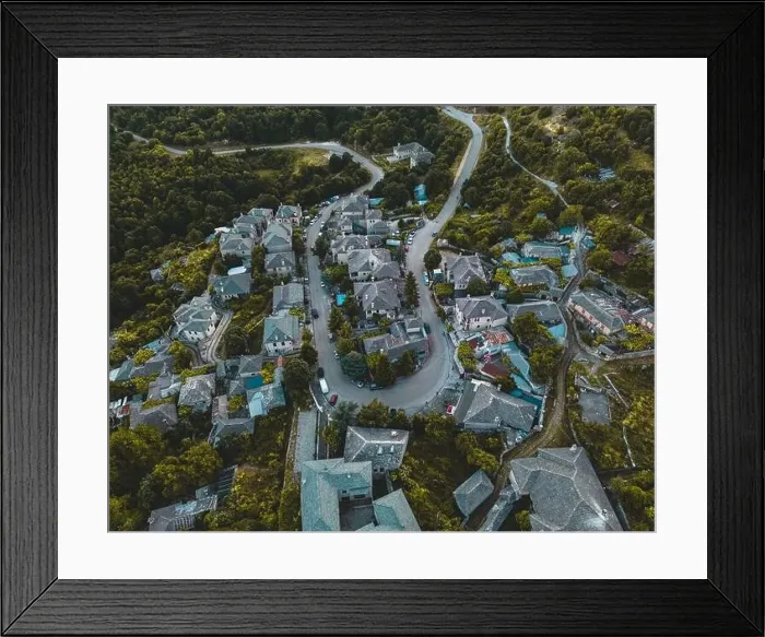 Framed Print : Monodendri Aerial Shot Framed Print : Monodendri Aerial Shot