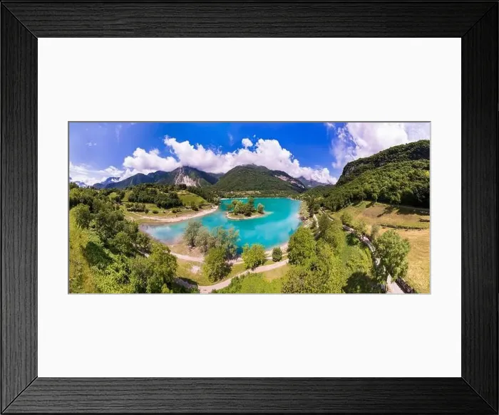 Framed Print : Amazing beautiful turquoise lake Tenno in Trentino region of Italy Framed Print : Amazing beautiful turquoise lake Tenno in Trentino region of Italy