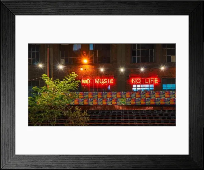 Framed Print : neon inscription at the post-industrial event at the shipyard in gdansk Framed Print : neon inscription at the post-industrial event at the shipyard in gdansk