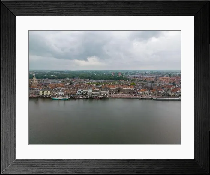 Framed Print : Aerial drone photo of the dutch city Kampen in Overijssel Framed Print : Aerial drone photo of the dutch city Kampen in Overijssel