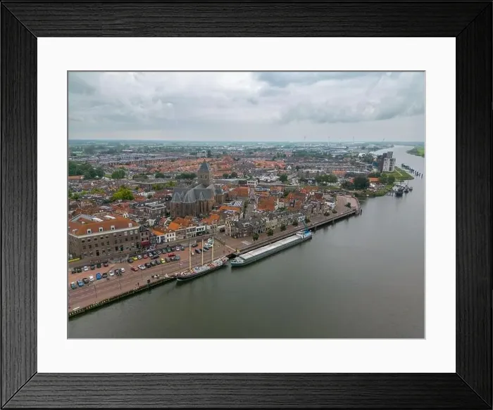 Framed Print : Aerial drone photo of the dutch city Kampen in Overijssel Framed Print : Aerial drone photo of the dutch city Kampen in Overijssel