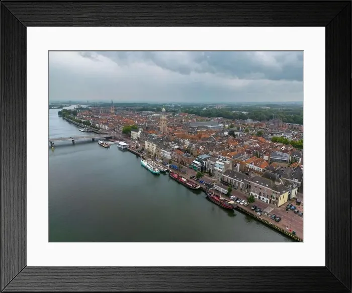 Framed Print : Aerial drone photo of the dutch city Kampen in Overijssel Framed Print : Aerial drone photo of the dutch city Kampen in Overijssel