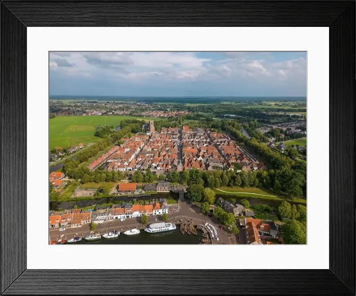 Framed Print : Aerial drone photo of the fortified town Elburg in Gelderland, the Netherlands Framed Print : Aerial drone photo of the fortified town Elburg in Gelderland, the Netherlands