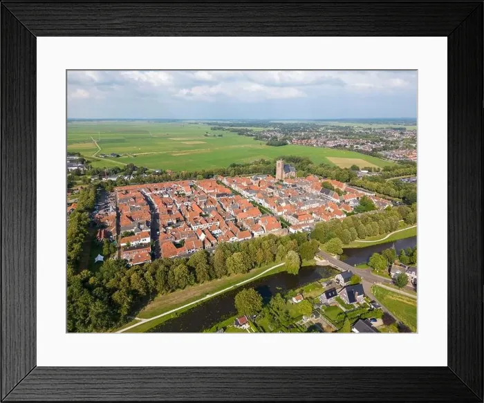 Framed Print : Aerial drone photo of the fortified town Elburg in Gelderland, the Netherlands Framed Print : Aerial drone photo of the fortified town Elburg in Gelderland, the Netherlands
