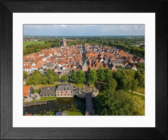 Framed Print : Aerial drone photo of the fortified town Elburg in Gelderland, the Netherlands Framed Print : Aerial drone photo of the fortified town Elburg in Gelderland, the Netherlands