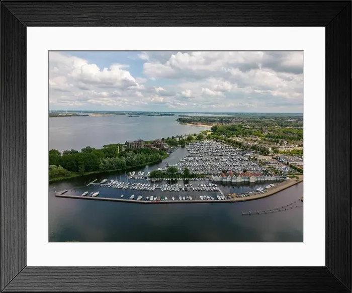 Framed Print : Aerial drone photo of the marina in Huizen at the randmeren in the Netherlands Framed Print : Aerial drone photo of the marina in Huizen at the randmeren in the Netherlands